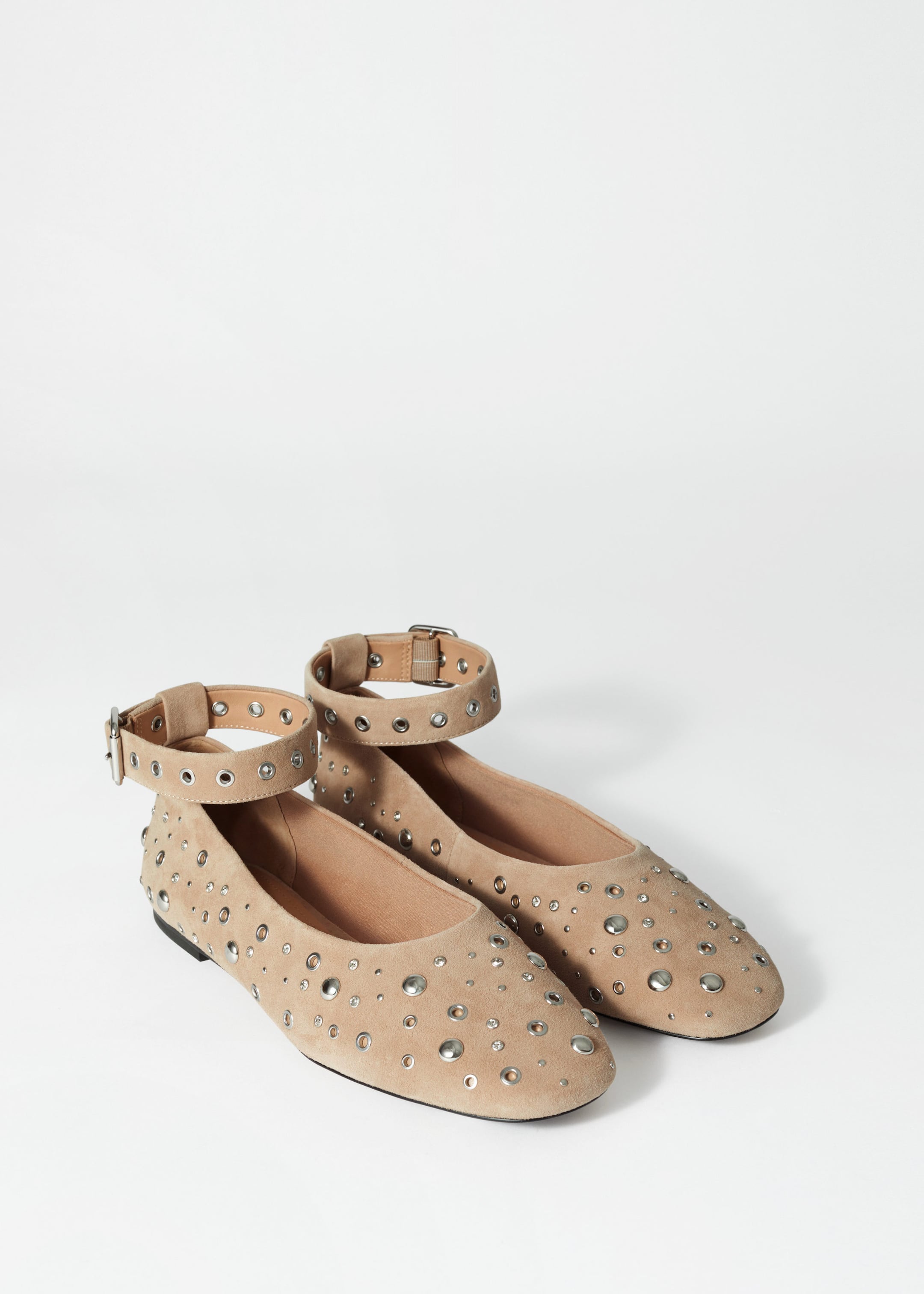 Embellished Ballet Flats - Beige suede - Still Life