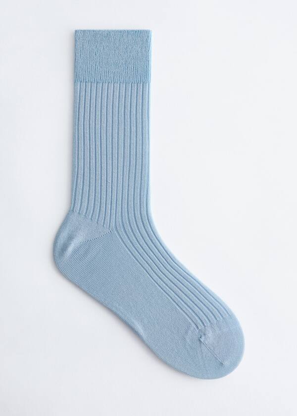Silk-Blend Ribbed Socks