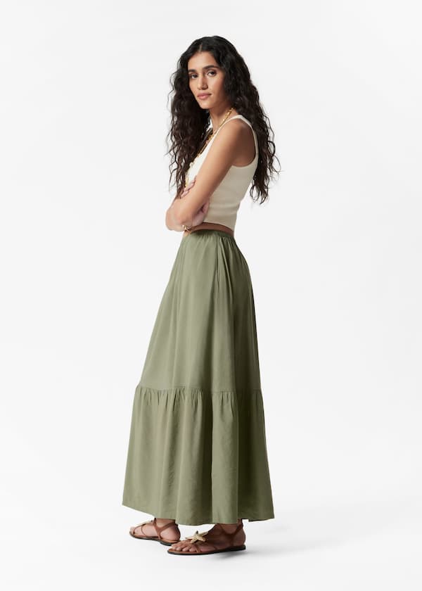 Tiered Midi Skirt
