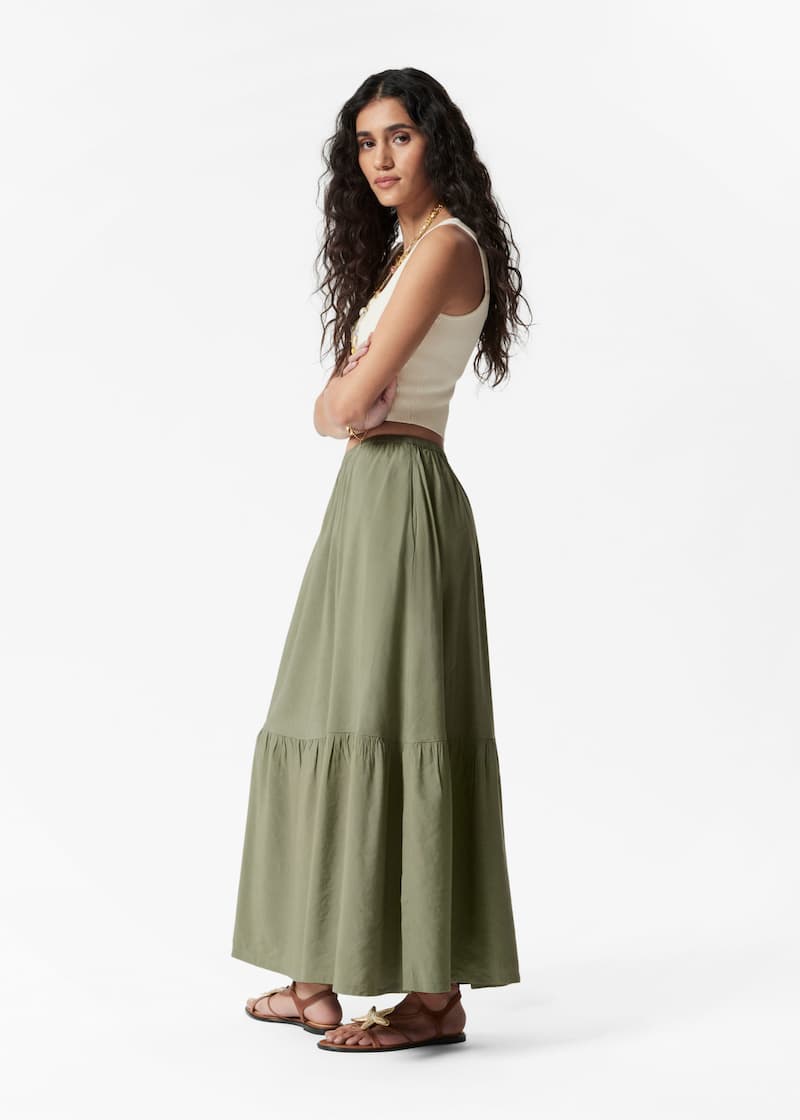 Tiered Midi Skirt