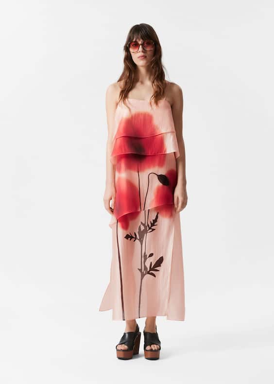 Floral-Appliqué Maxi Dress