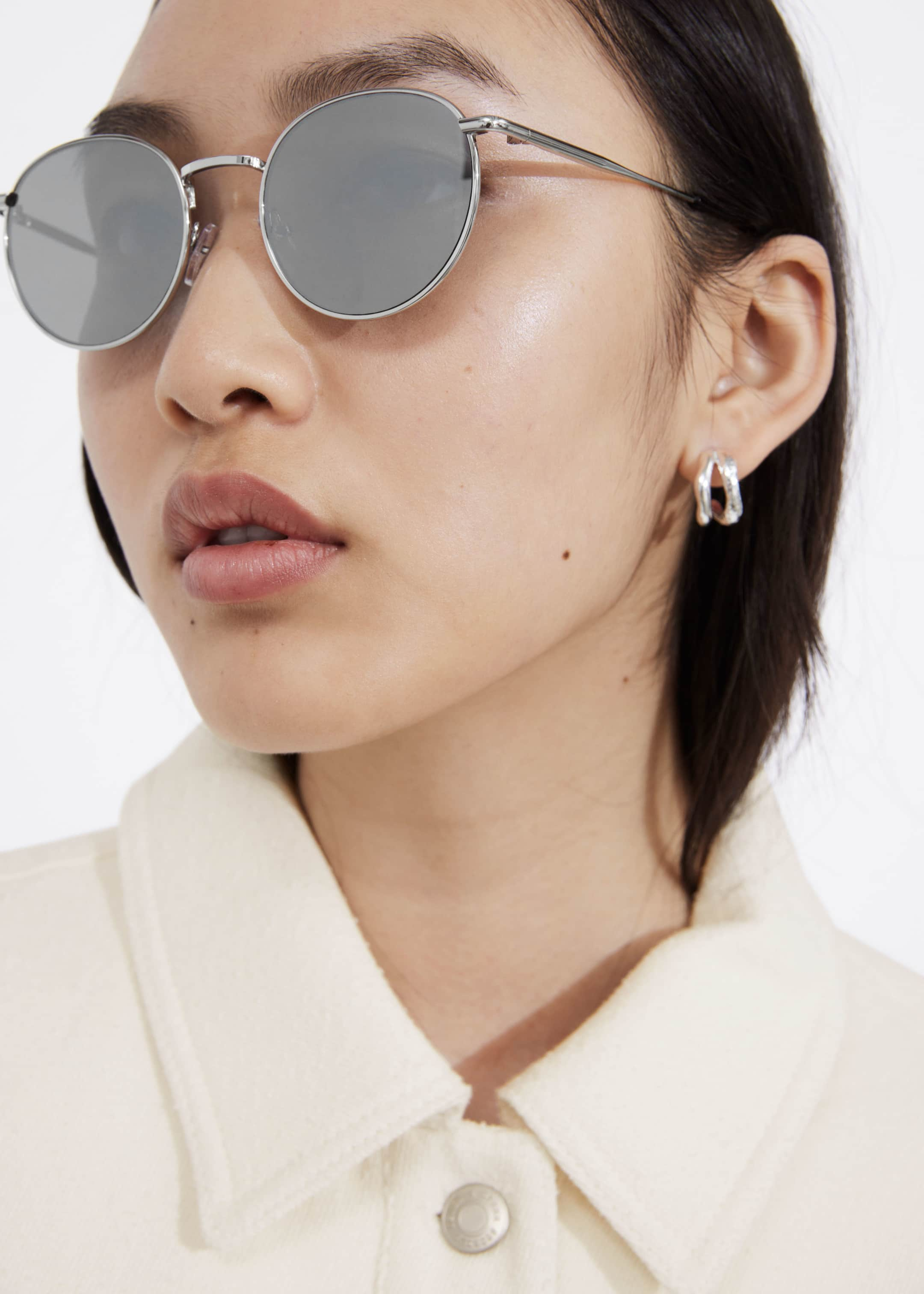 Slim Oval-Frame Sunglasses - Gold/Turtle - Lookbook