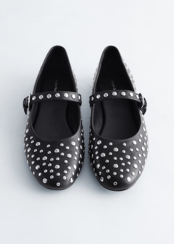 Studded Leather Ballet Flats