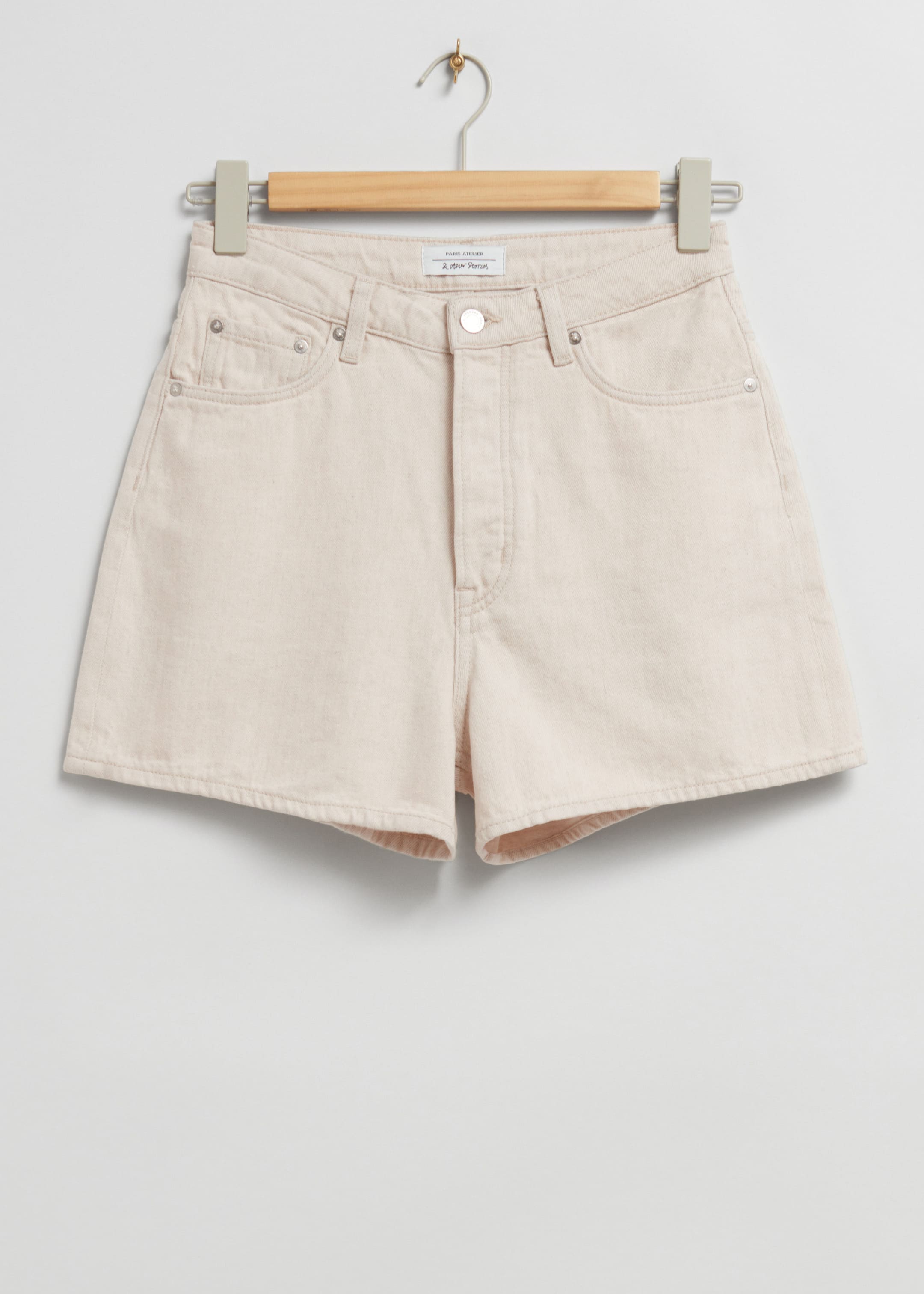 High-Waist Denim Shorts - Light Blue - Still Life