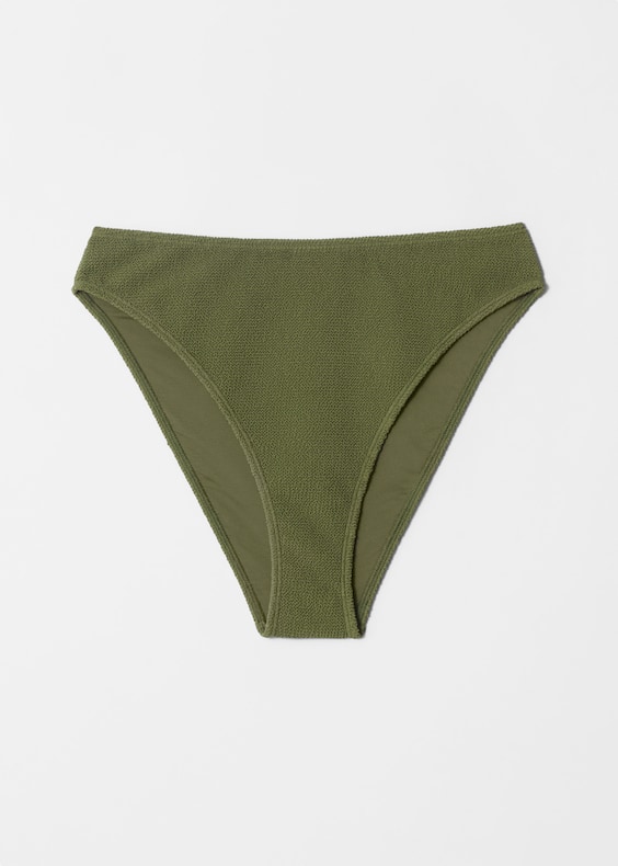 Textured High-Waist Bikini Briefs