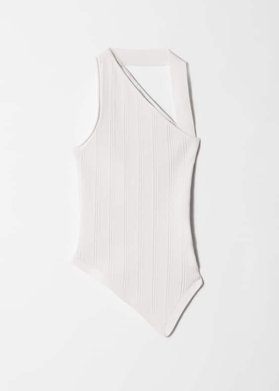 Asymmetric Rib-Knit Top