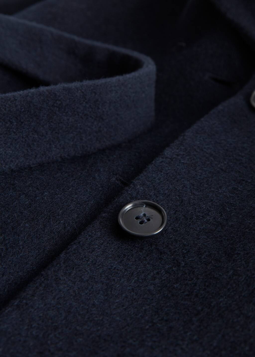Single-Breasted Belted Coat - Dark Blue - Woolcoats