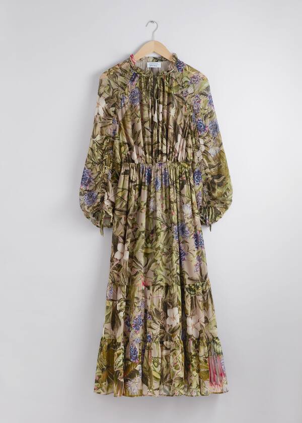 Voluminous Sleeve Midi Dress