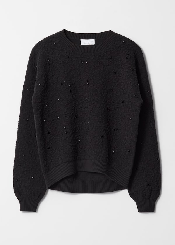 Textured-Jacquard Knit Jumper