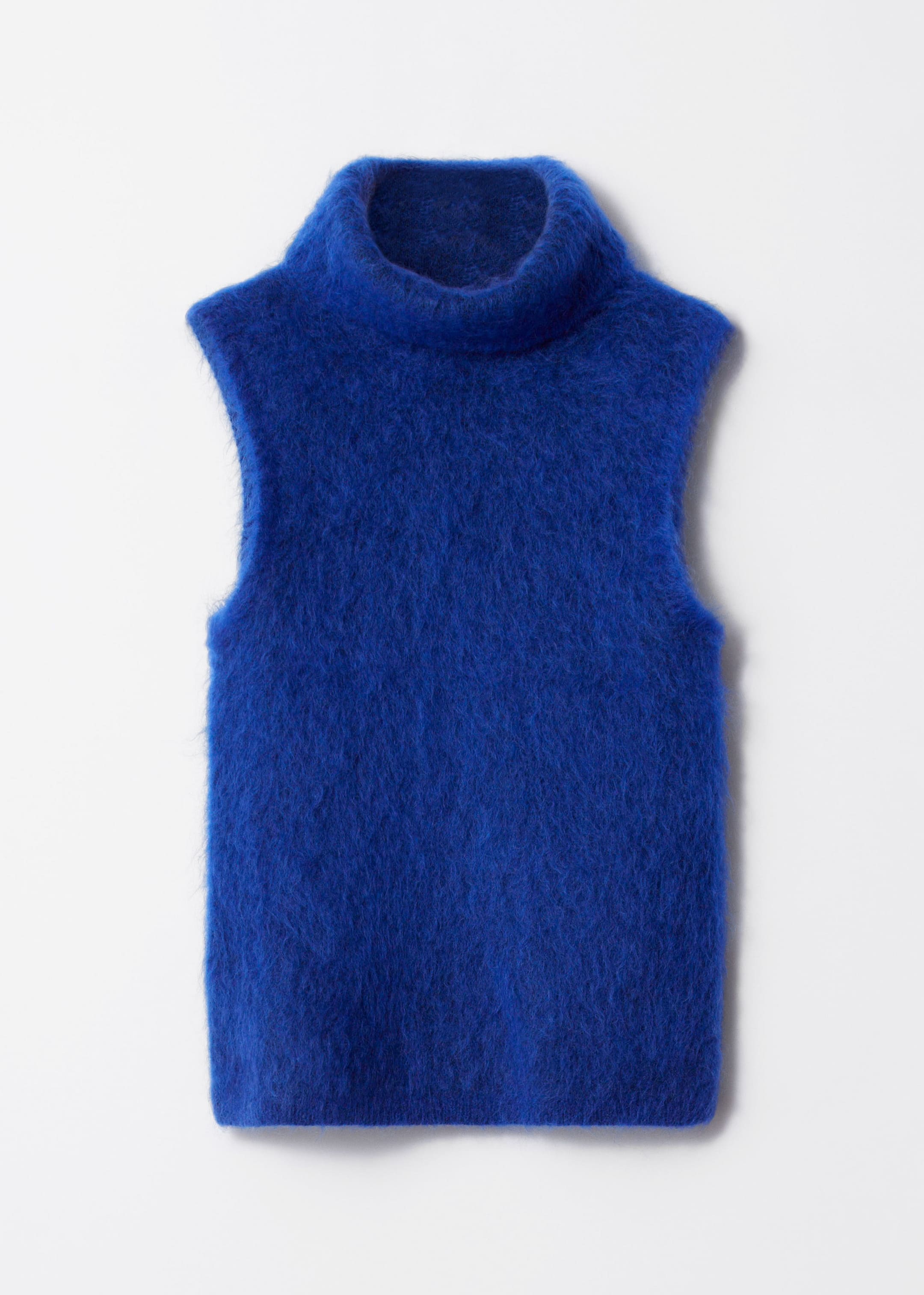 Brushed Mohair-Blend Tank Top - Blue - Still Life