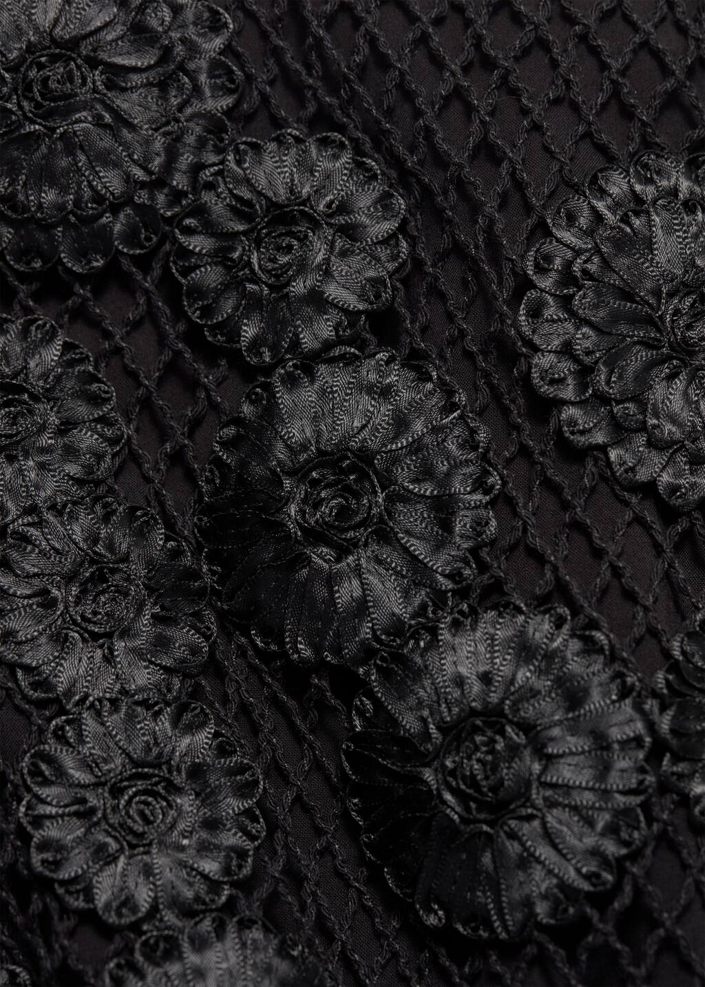 & Other Stories ♥ Floral Applique Mesh Midi Skirt Floral-Appliqué Mesh Midi Skirt - Black - & Other Stories AD