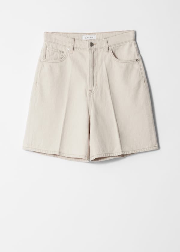 Wide-Leg Denim Shorts