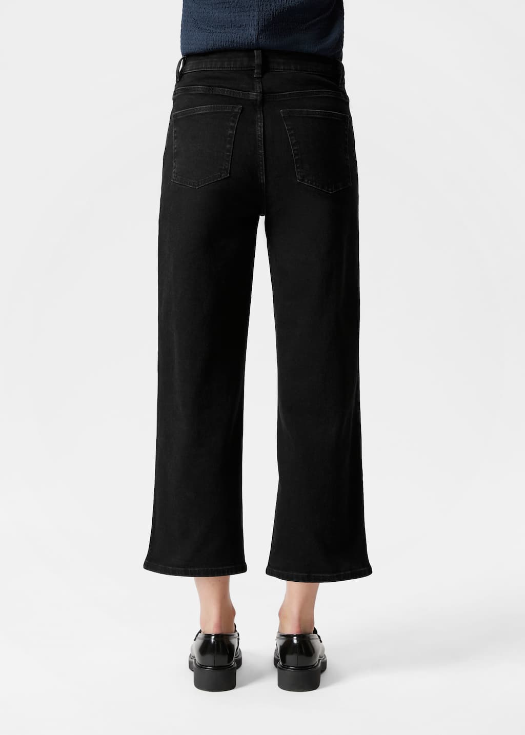 Cropped Wide-Leg Jeans - Black - clothing_jeans_highwaist