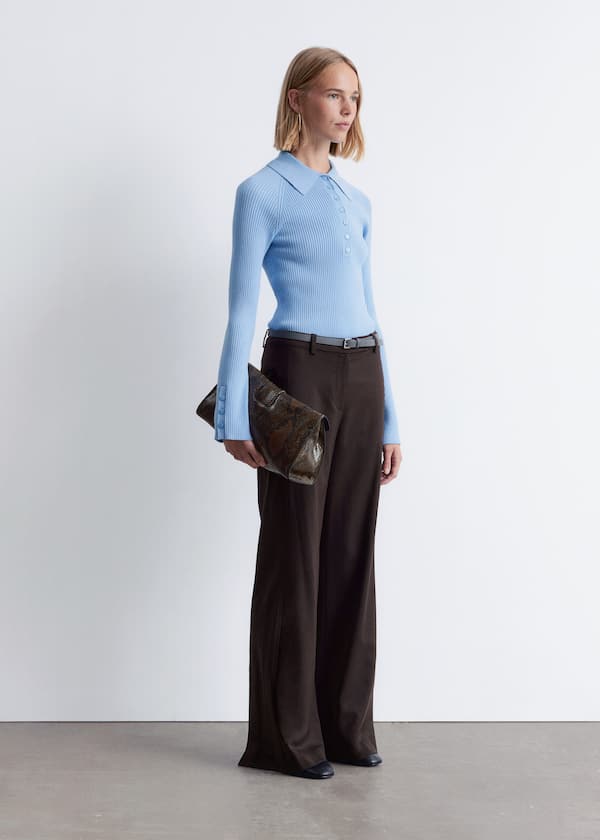 Flared Wool Trousers