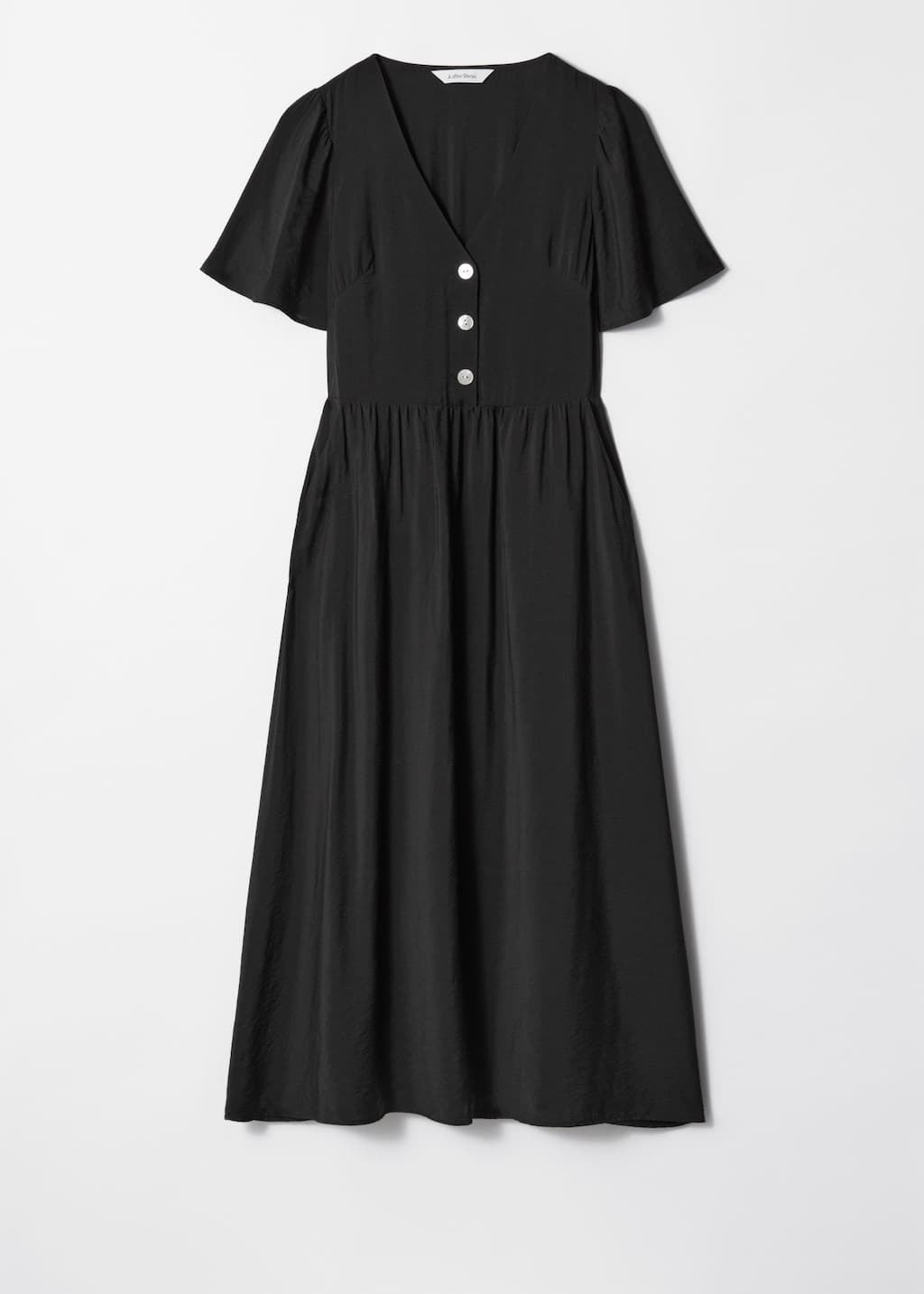 Bottom Contrasting Trim Flutter Dress main image 1