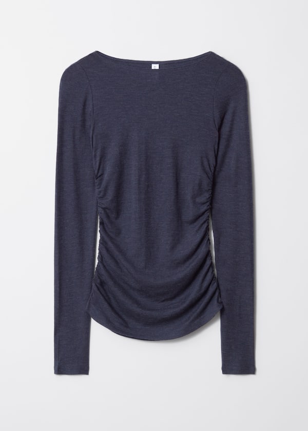 Ruched Boatneck Top