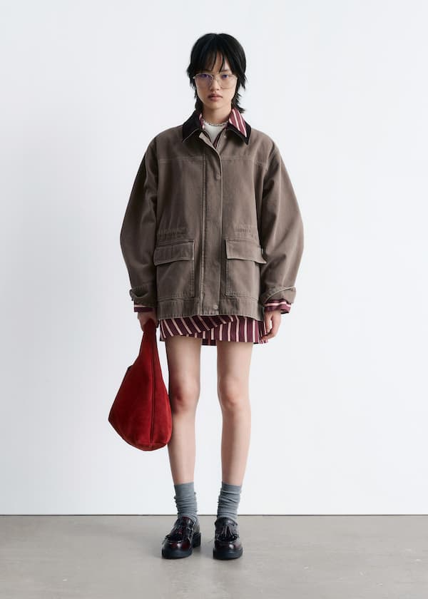 Cord-Collar Denim Jacket