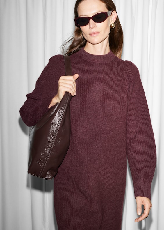 Large Patent-Leather Tote Bag