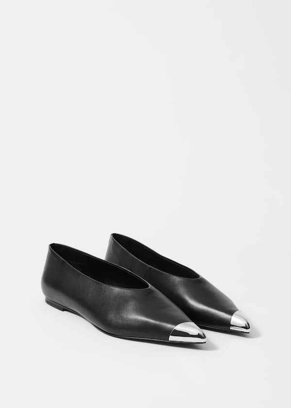 Silver-Cap Ballerina Flats