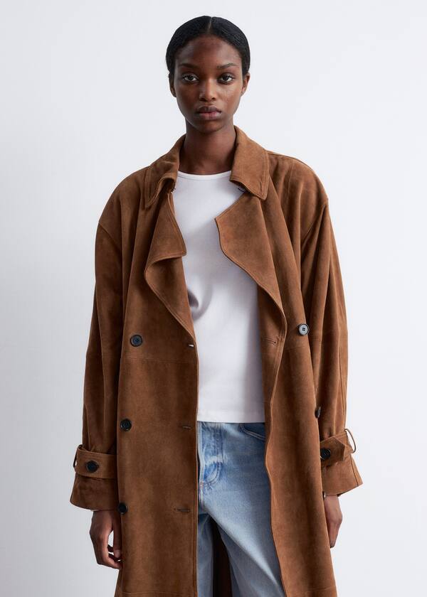 Maxi Suede Trench Coat