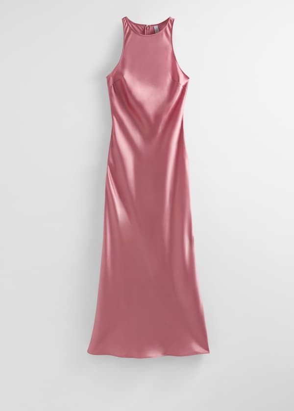 Slim Satin Midi Dress