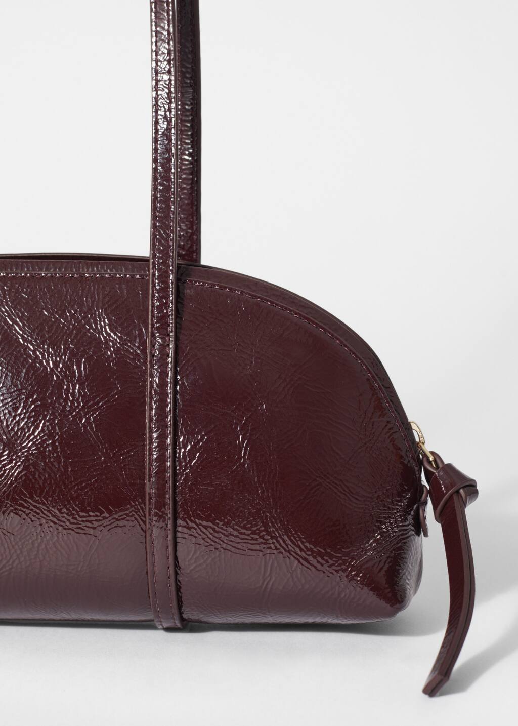Velvet & Genuine Leather Bowling Crossbody Bag