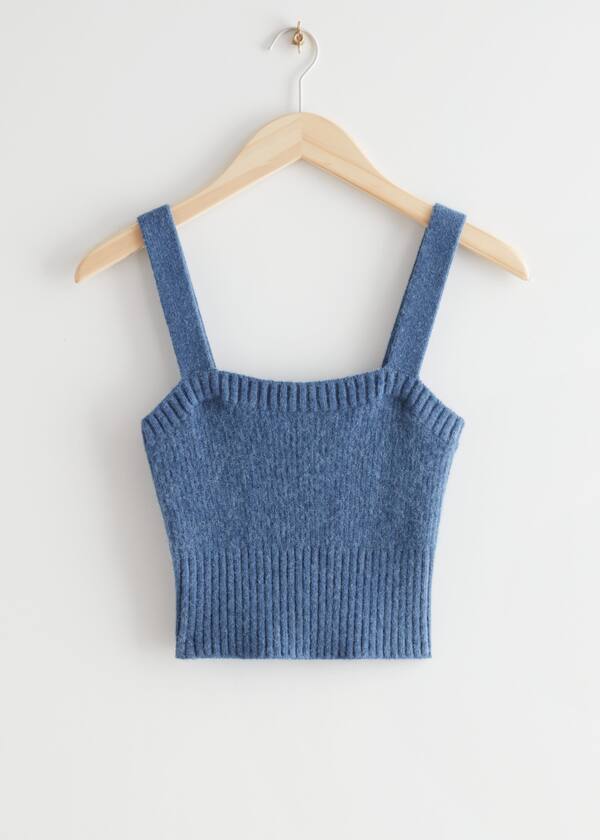 Cropped Fitted Knit Top