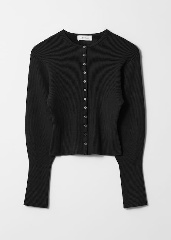 Fitted Rib-Knit Cardigan