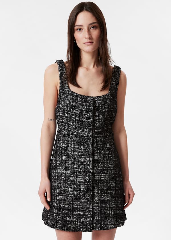 Sleeveless Tweed Mini Dress