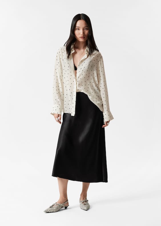 Satin Midi Skirt