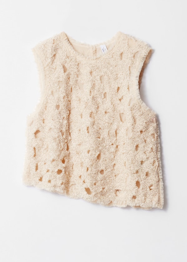 Embellished Tulle Top
