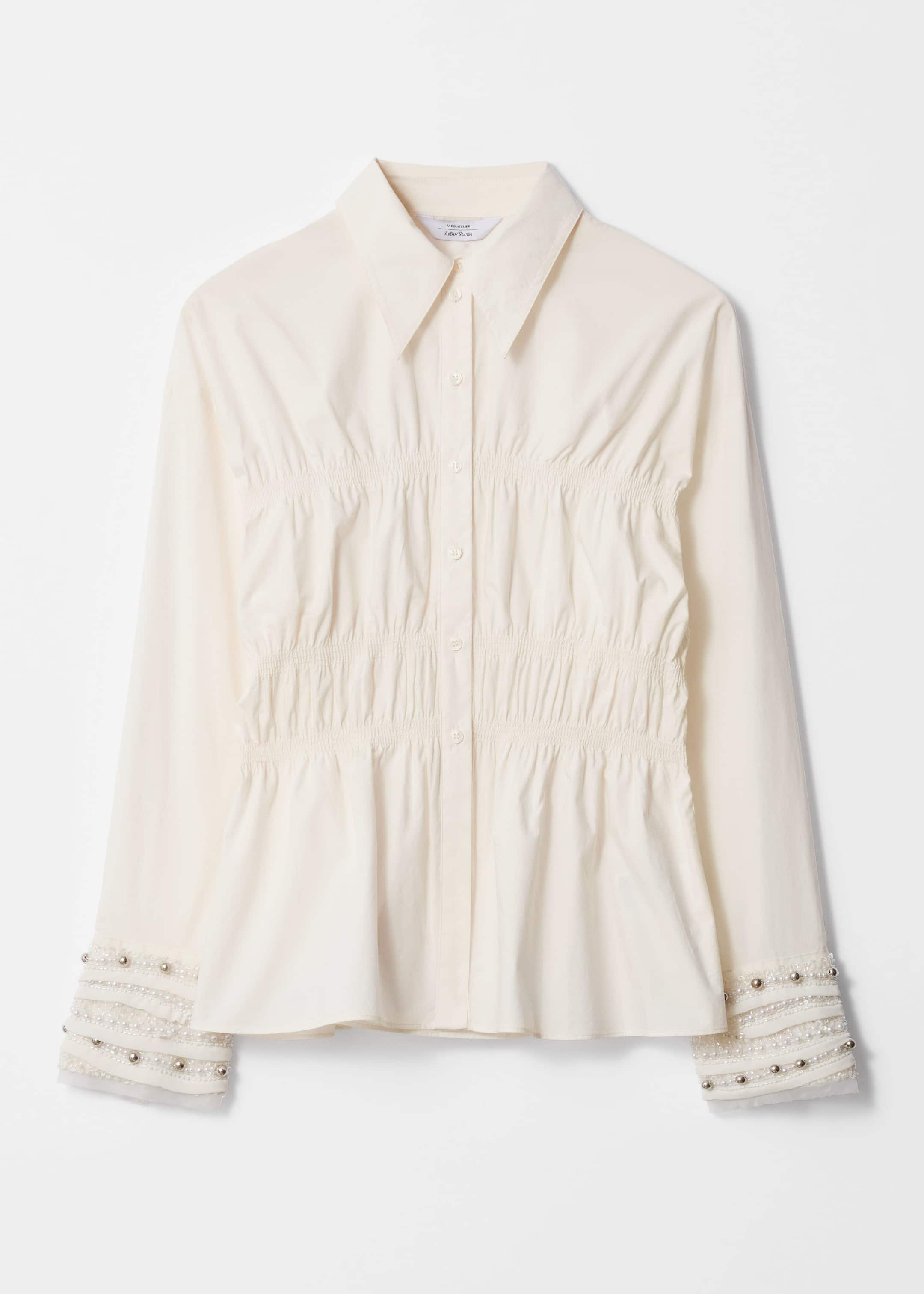 Smocked Shirt - White - Still Life