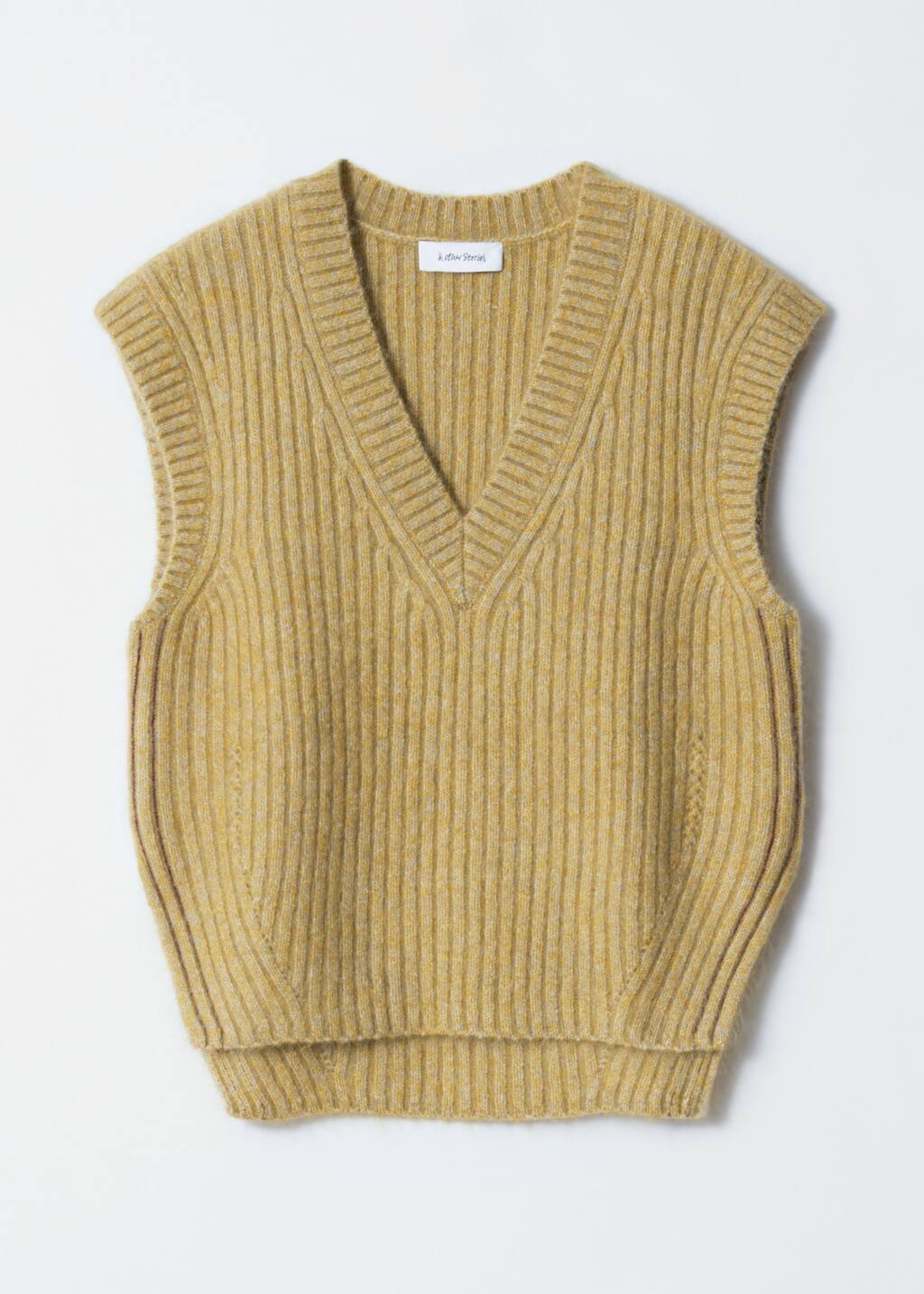 Knitted Mohair-Blend V-Neck Vest - Khaki green - & Other Stories