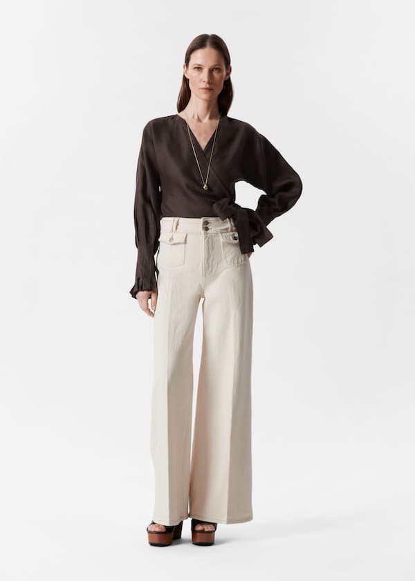Linen Wrap Blouse
