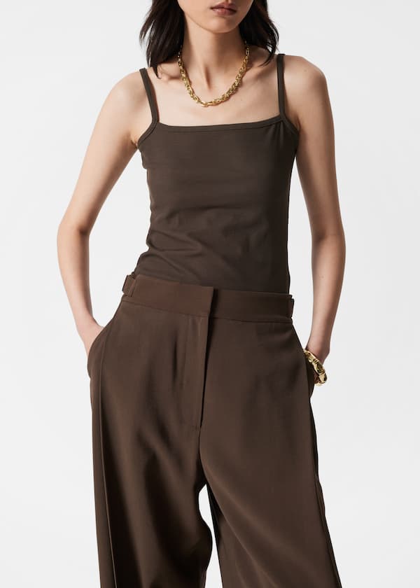Pleated Wide-Leg Trousers
