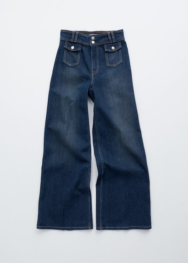 Press-Crease Flared Jeans