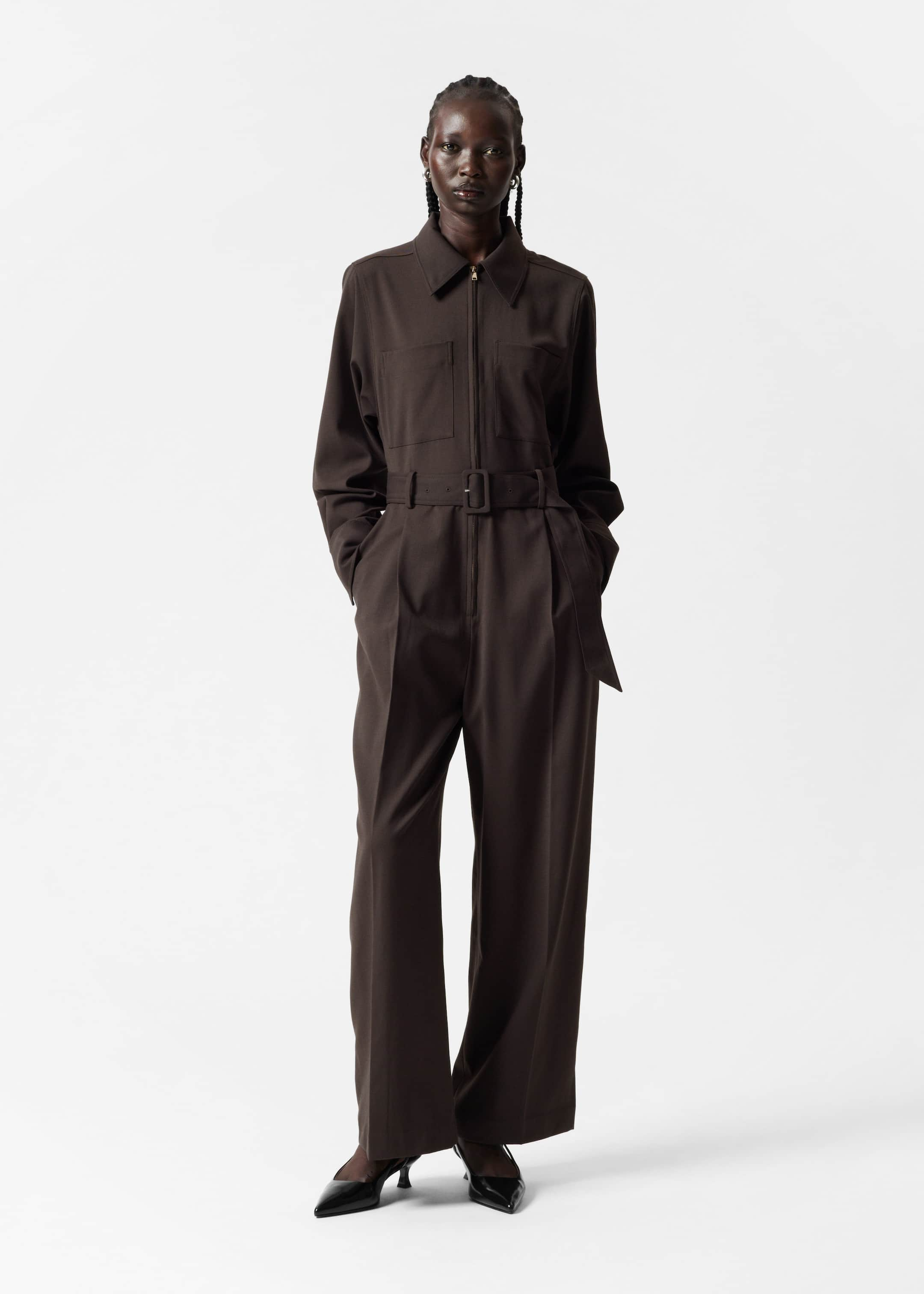 Tailored Jumpsuit Dark Brown Jumpsuits Other Stories NL