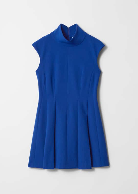 Turtleneck Pleated Mini Dress