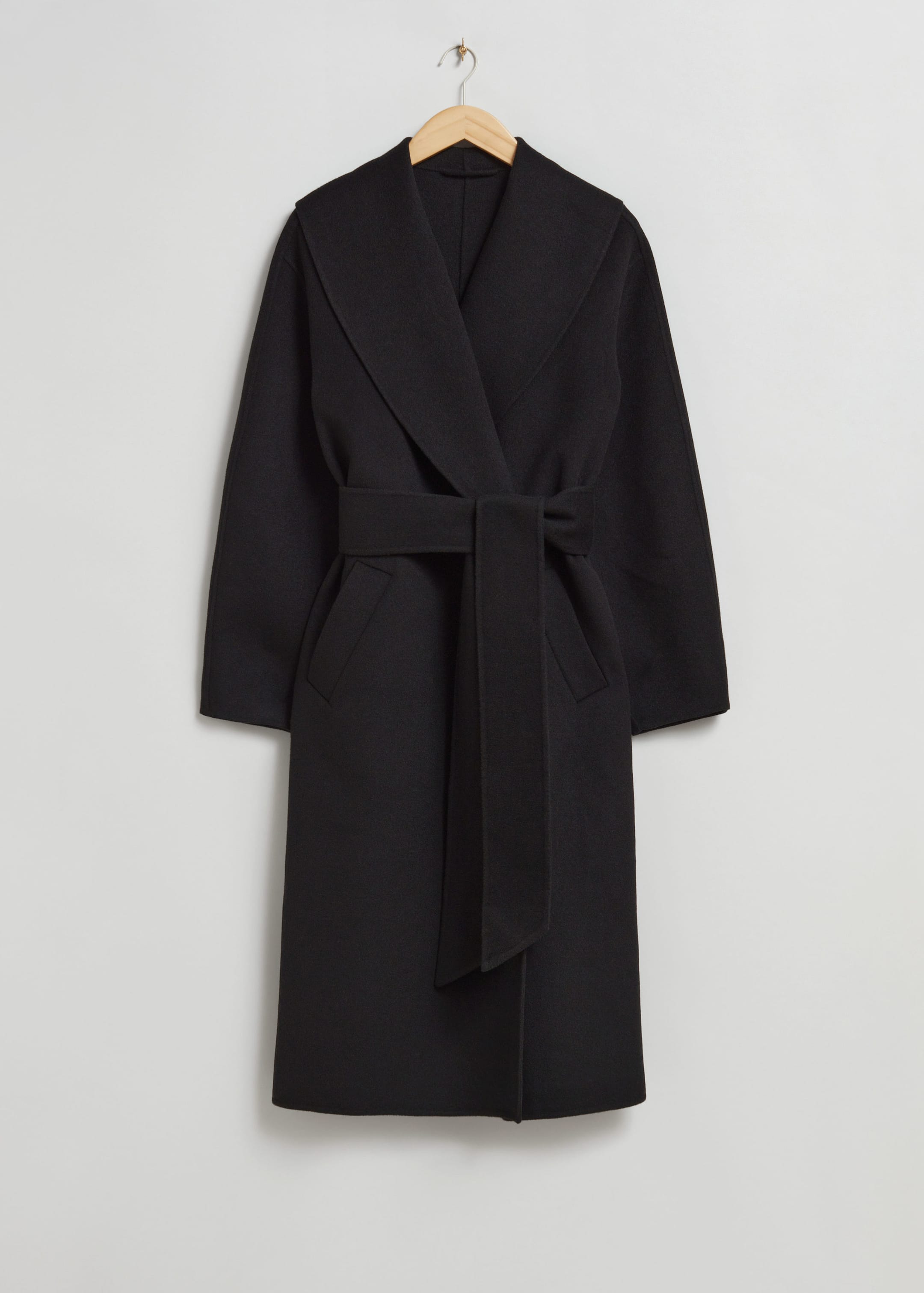 Image of Oversized Shawl-Collar Wool Coat