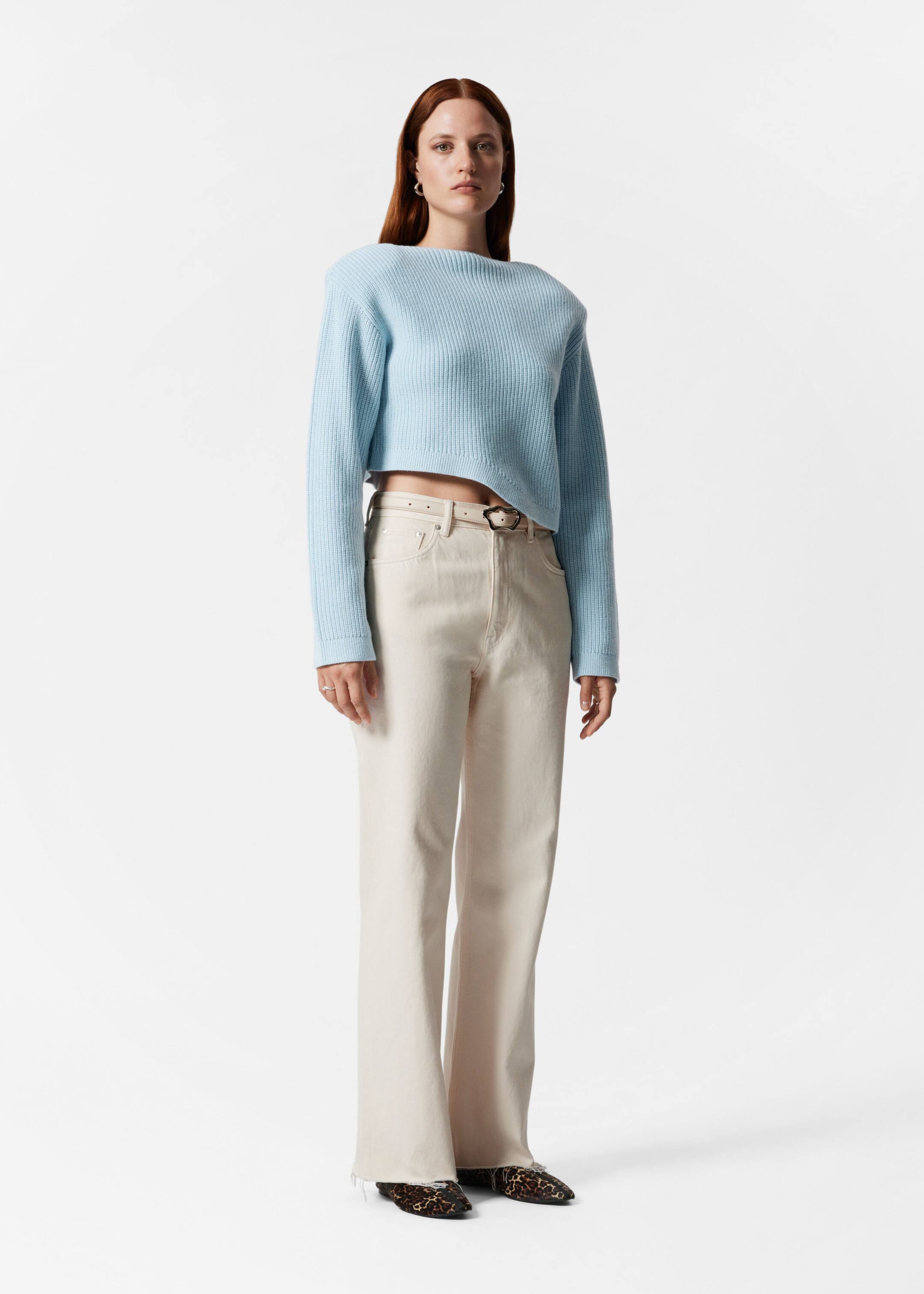 Asymmetric Rib-Knit Jumper - White - Lookbook