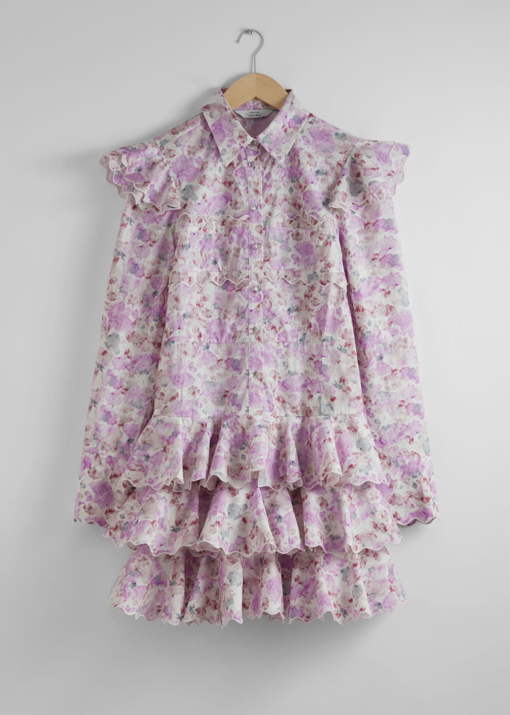 Cereal MINI POP TIERED DRESS/PINK One-Shoulder Tiered Midi Dress