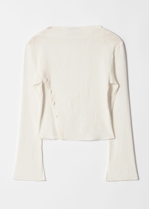 Boat-Neck Flared-Sleeve Top