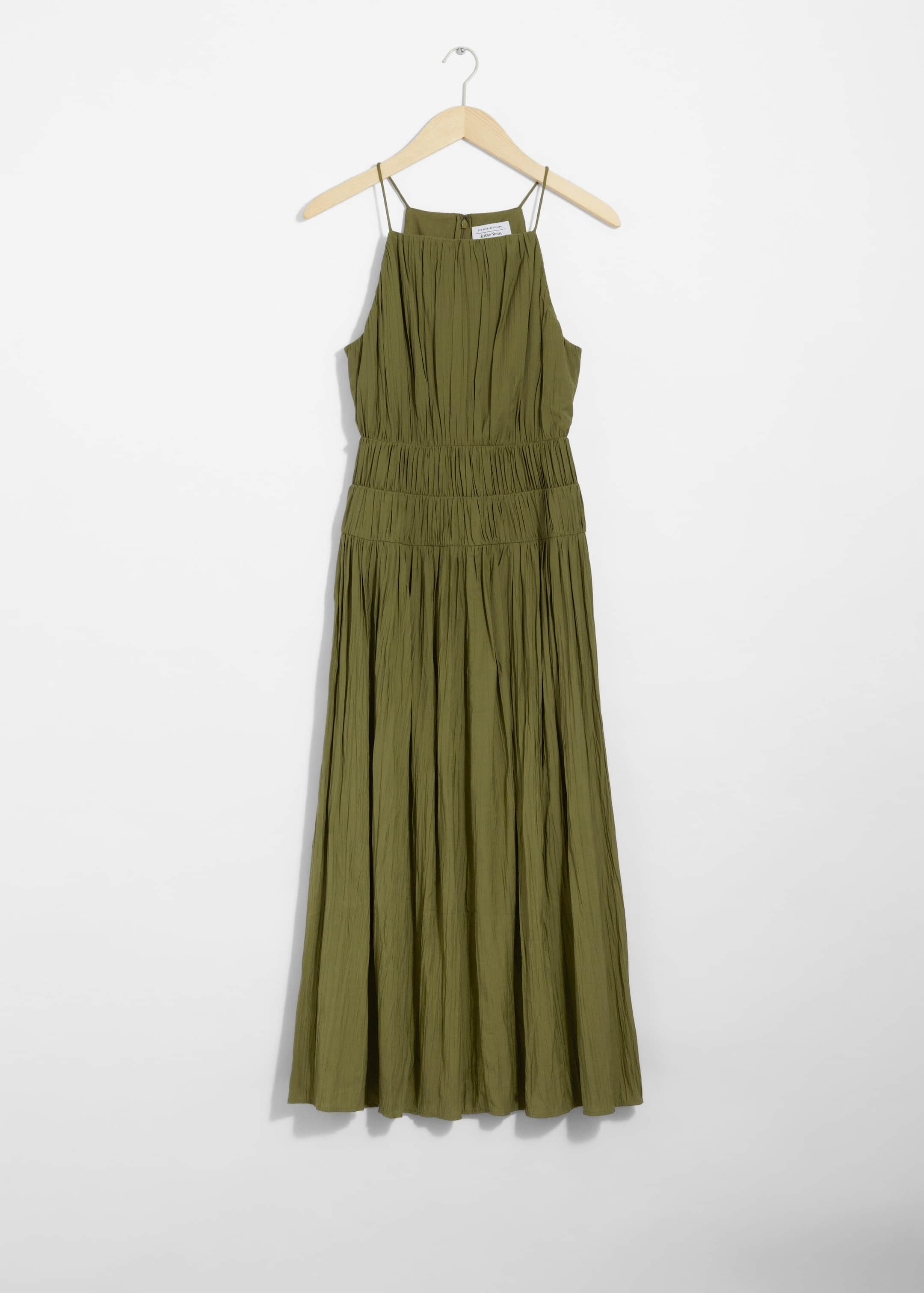 Shirred Sleeveless Midi Dress - Green - Still Life