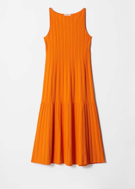 Rib-Knit Midi Dress