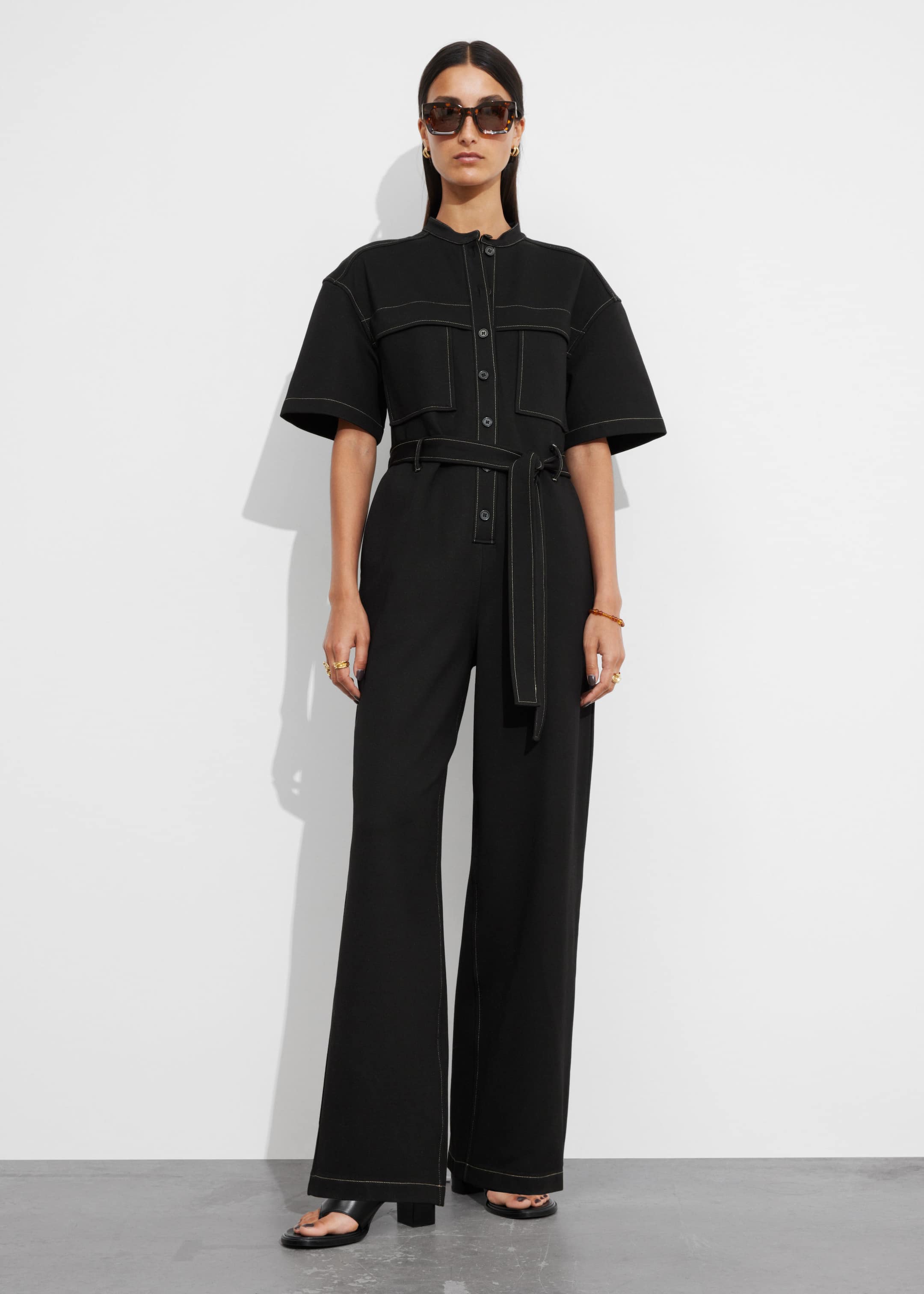 Image of Short-Sleeve Utility Jumpsuit