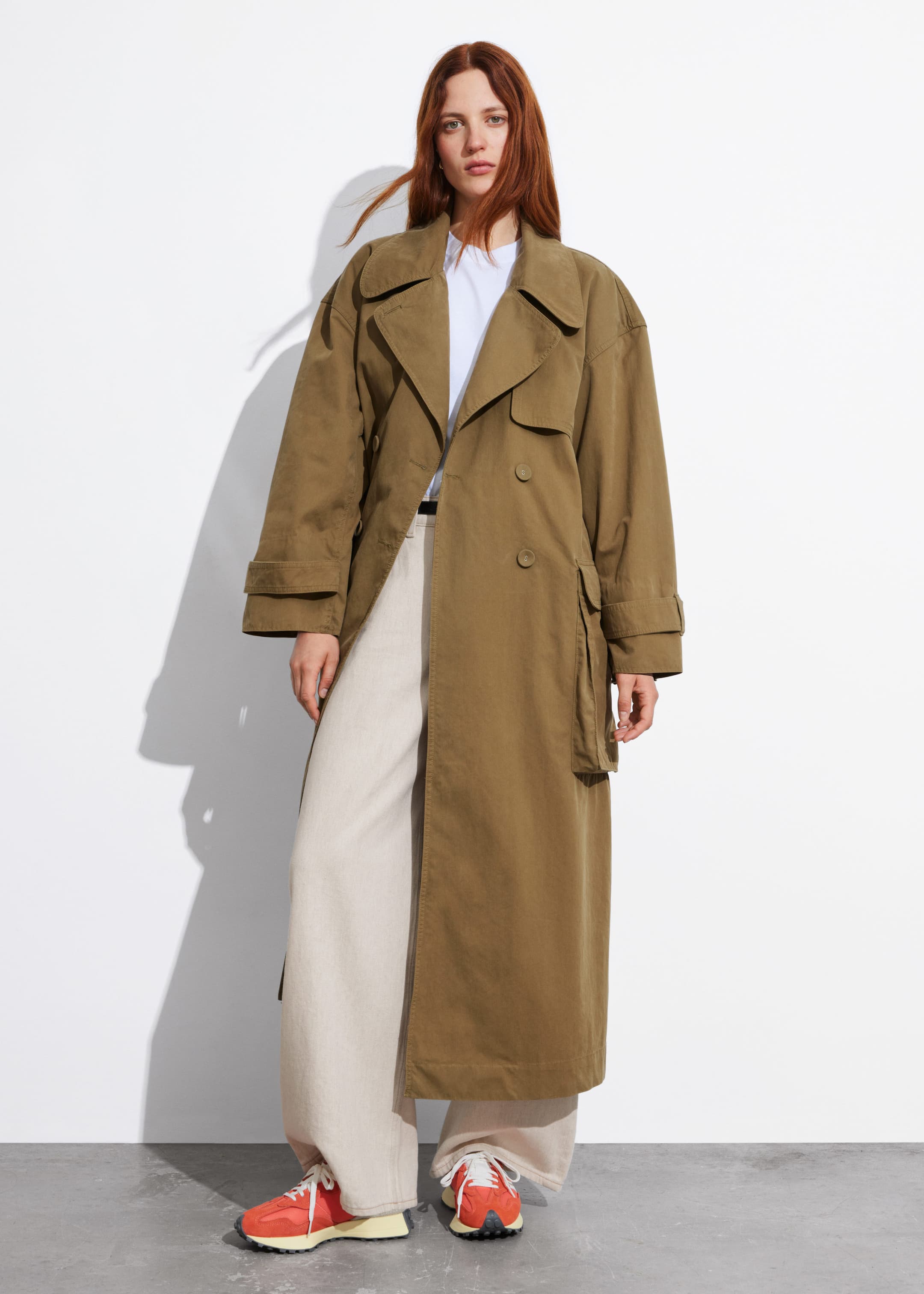 Dark beige trench coat best sale