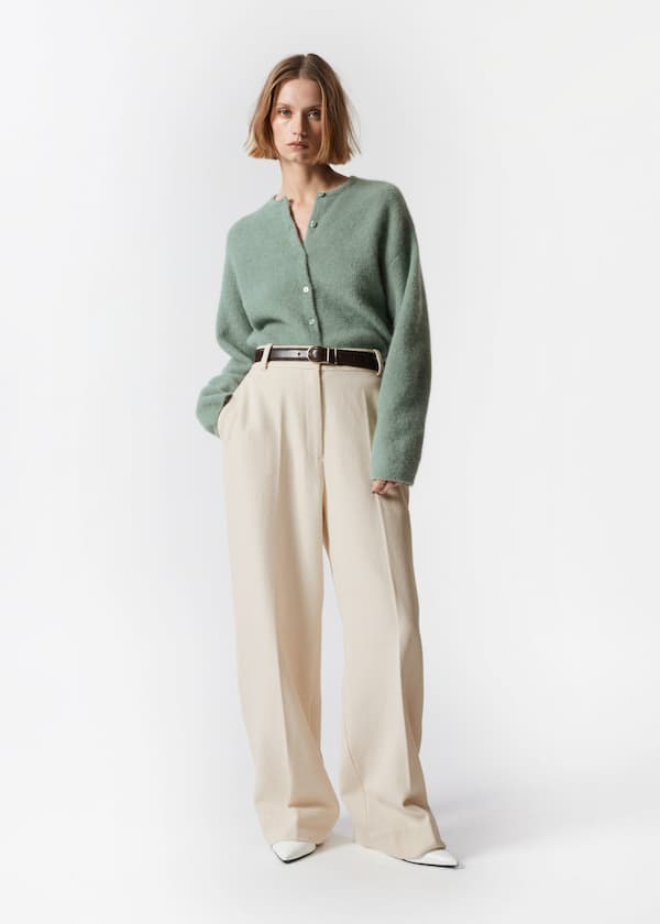 Alpaca-Blend Knitted Cardigan