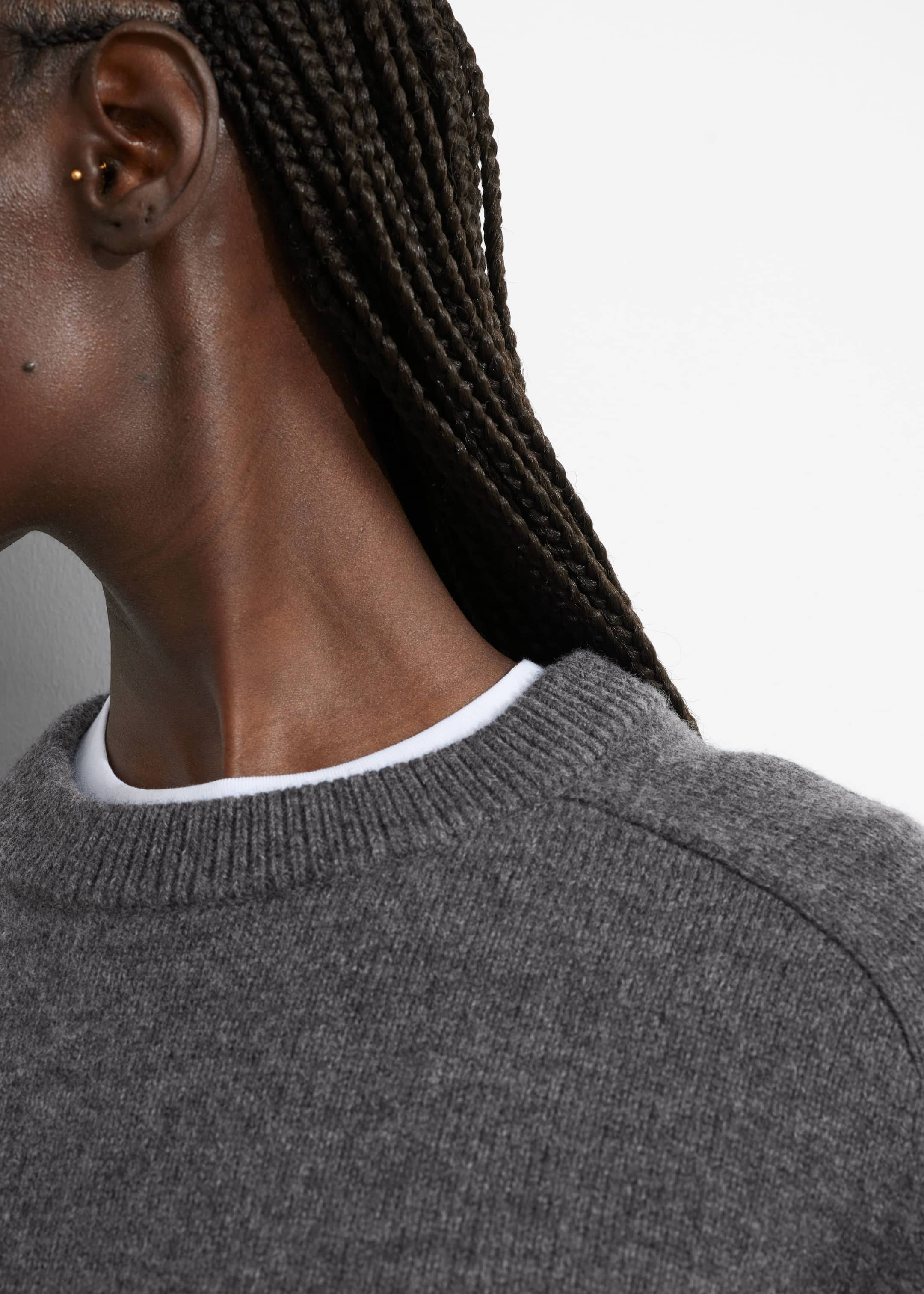 Merino Knit Jumper - Dark Grey - Lookbook