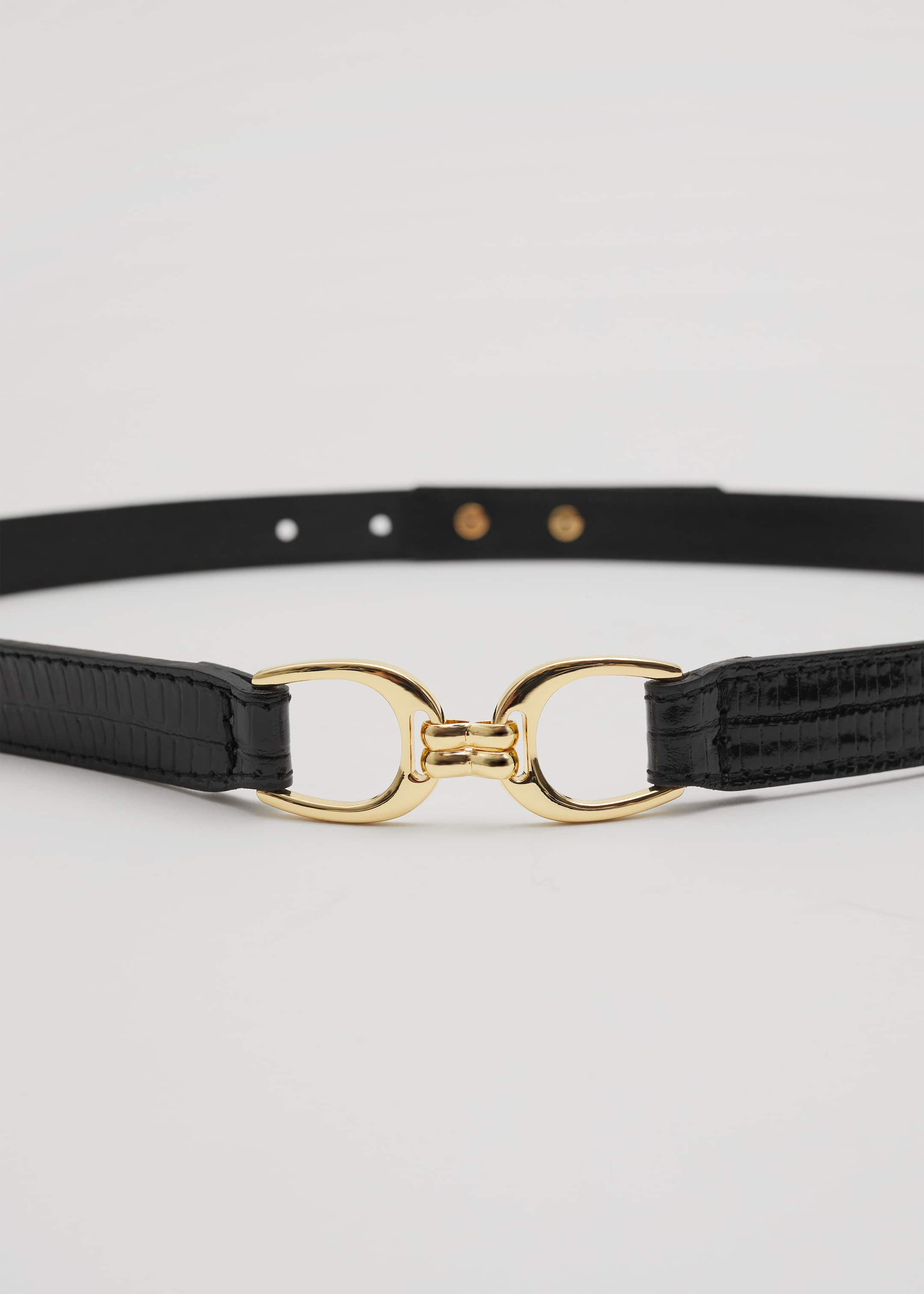 Ceinture taille mi-haute en cuir - {{variantName}} - Descriptive Detail