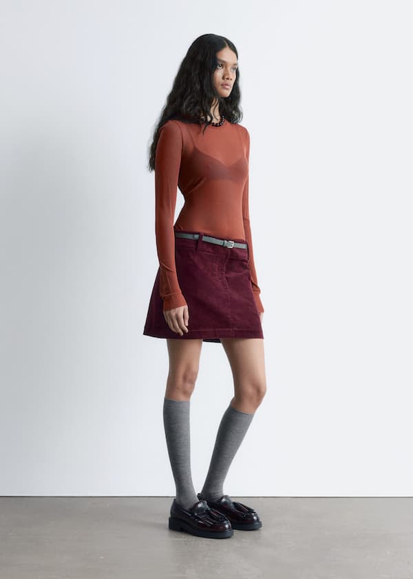 Corduroy Mini Skirt